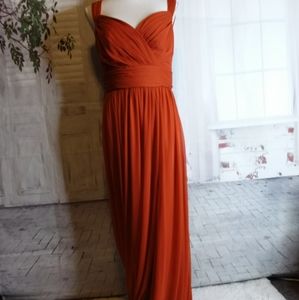 David's Bridal #F19943 Sienna Sweetheart Tank Pleated Mesh Bridesmaid Dress